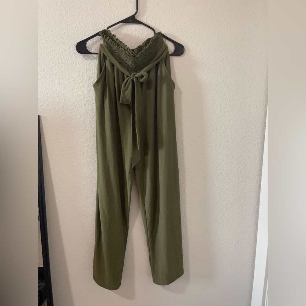 Army green flare pants
